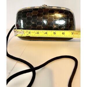 Art Deco Vintage/Antique Unique dark brown hexagon horn shell evening purse